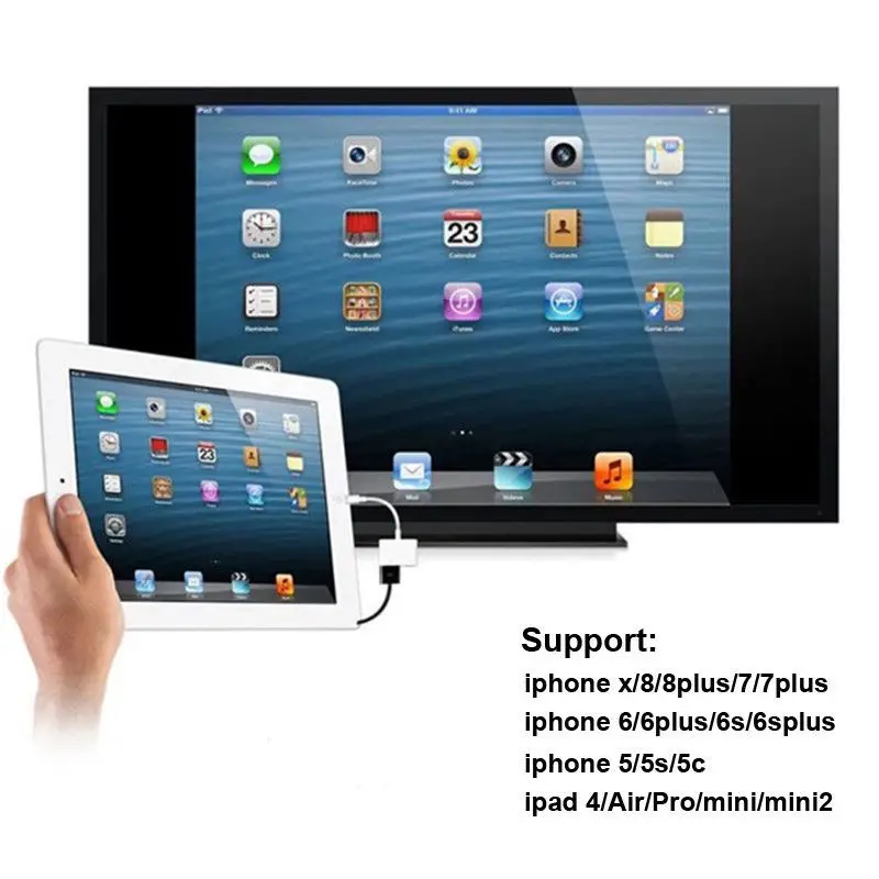 AABB-1080P 8 Pin Lightning к HDMI ТВ AV Кабель-адаптер для iPhone 5S 6 6S 7 8 Plus X