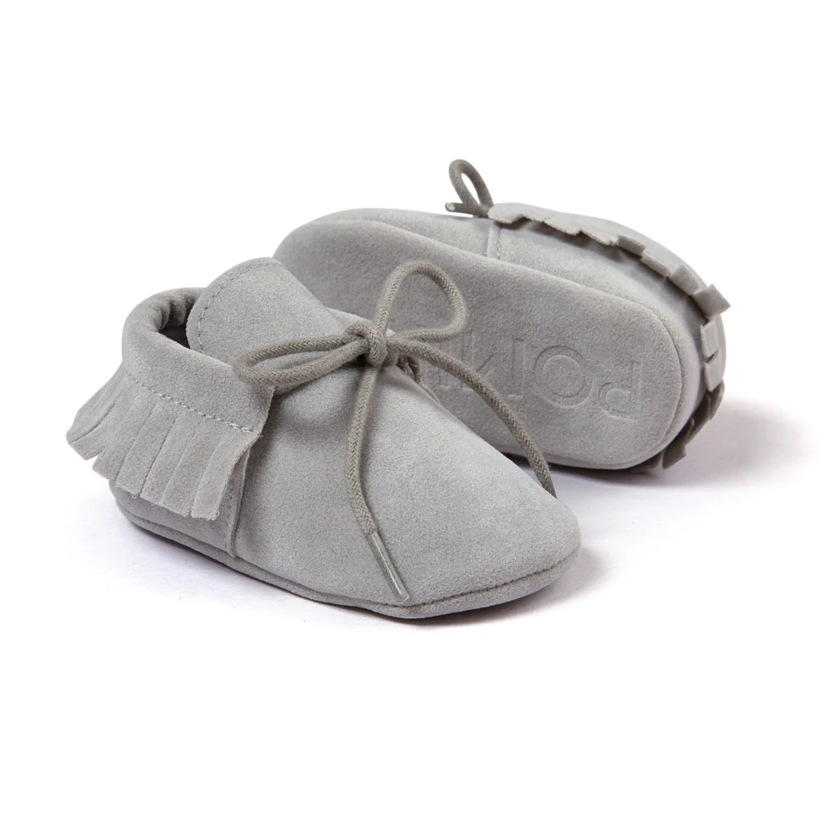 Lace-up Grey Для новорожденных; милая детская обувь для мальчиков и девочек; удобная обувь для первых шагов; кожаная подошва; обувь принцессы с бахромой; обувь для малышей; повседневные Мокасины - Цвет: Lace-up Grey