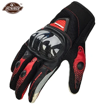 

Summer Motorcycle Gloves Men Guantes Moto Breathable Motorbike Touch Screen Gloves Carbon Fiber Shell Motocross Gloves