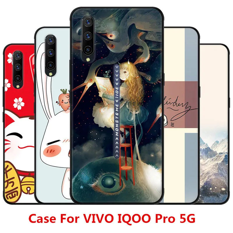 

Cartoon Faston Case For VIVO IQOO Pro 5G,TPU Painted Mobile Phone Shell Lovely Cartoon Color Painting Case.16 Colors!