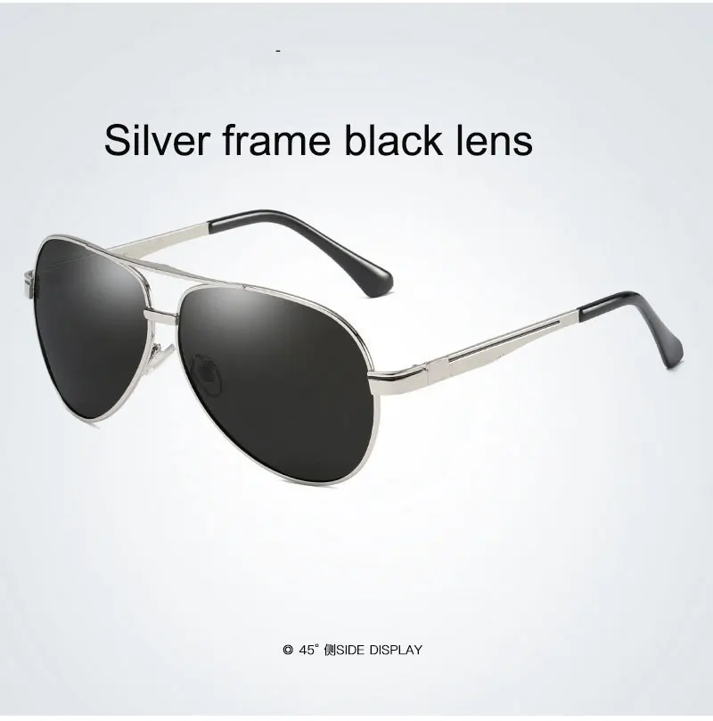 silver gray Роскошные солнцезащитные очки, поляризационные, мужские, высокое качество, uv400, большая металлическая оправа, Oculos De Sol, для вождения, рыбалки, брендовые, дизайнерские, солнцезащитные очки - Цвет линз: silver gray