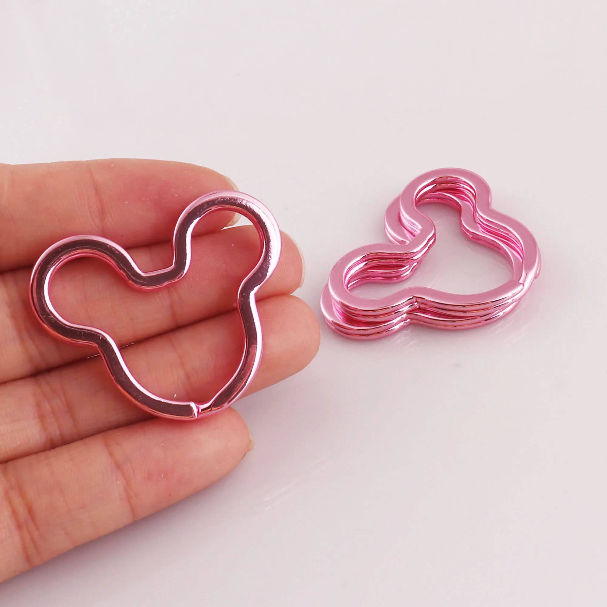 10 шт. розовый Разделение брелоки Мышь головка соединительные кольца брелок для