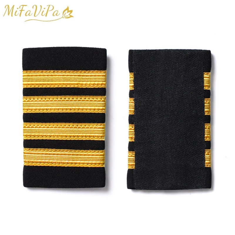 police woman costume 1 Pair Clothing Decor Epaulettes Professional Pilots Uniform Epaulets 4 Bars Shirts Craft Garment DIY Accessory Shoulder Badges pirate costume women