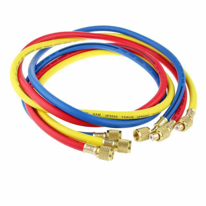 

Yfashion Air Conditioner Manifold Gauge Set 5FT Hose AC Refrigeration R134a R22 R404 502 Hose Set