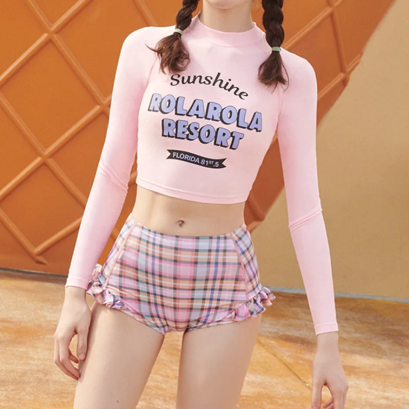 WackDaria rashguards женский купальник бикини фиолетовый/розовый цвет с подушечкой женский купальник Летний купальный костюм купальник