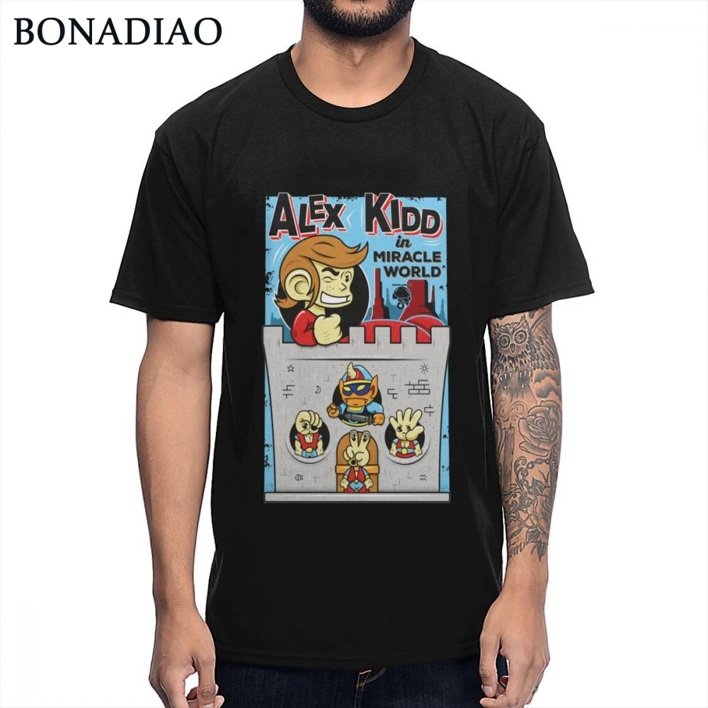 Повседневное человек Alex Kidd в мир чудес Shinobi мировой видеоигры Old School Футболка 100%