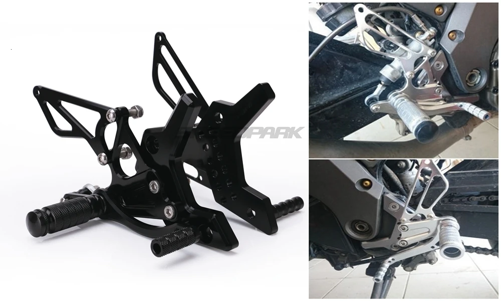 Для Кавасаки Z750 2004 2005 2006 мотоциклетные задние комплекты с ЧПУ алюминиевые мотоциклы Регулируемые подножки педали подставка для ног