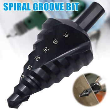 

Nitrogen Towers Drill Bits 10-45mm Hole Cutter Spiral Grooved Step Round Handle S7 #5