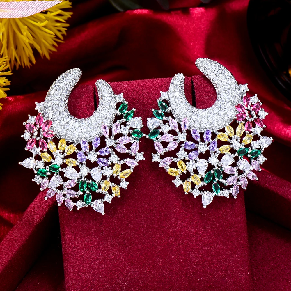 GODKI Famous Luxury High Jewelry Flower Wreath Stud Earring