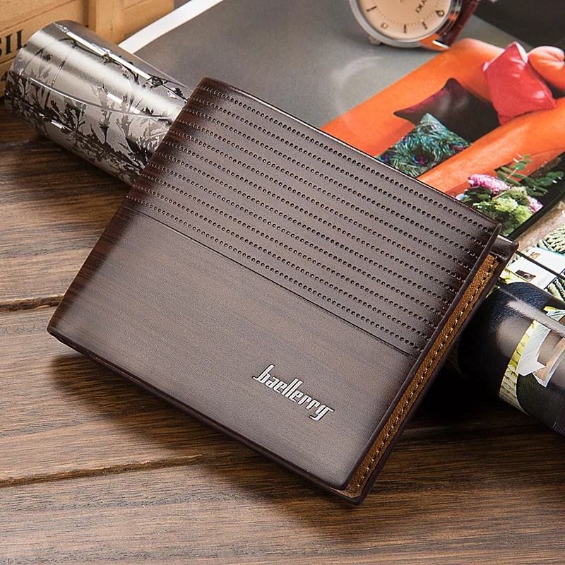 Stylish men's wallet short embossed horizontal large volume business | Багаж и сумки