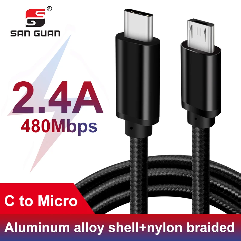 Купить Качественный нейлоновый кабель Micro USB 1 м 3 А высокопроизводительный для быстрой | Кабели для мобильных телефонов (33051809892)
