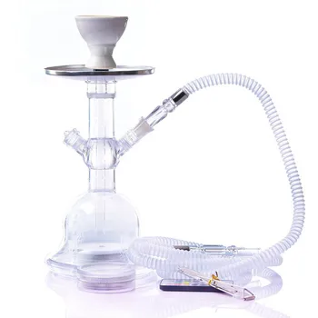 

KyqRtz Mini horn shape acrylic water bottle shi sha hookah set with smoke pipe、hookah hose 、LED light and hookah accessories