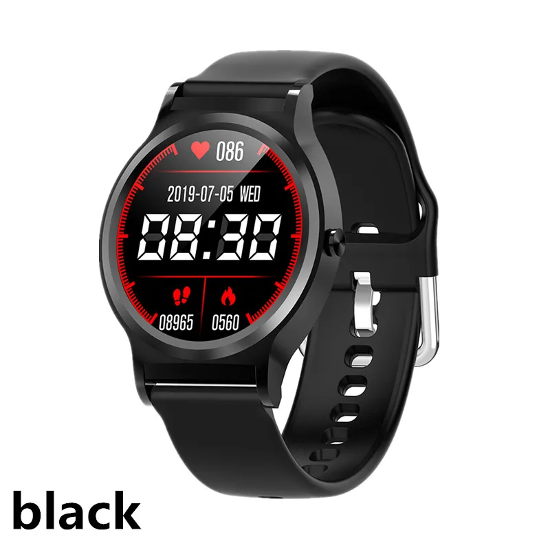 black AMYNIKEER smart bracelet CF98 smart watch men 1.3 full round full touch screen fitness tracker motion monitoring waterproof band - Цвет: black