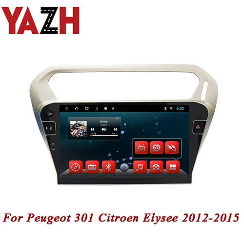 YAZH 10,1 дюймовый дисплей 1 din автомобильный радиоприемник gps трекер для peugeot 301 Citroen Elysee 2012 2013 Android OS Автомобильная головная установка - Цвет: 9.0 RAM 2GB ROM 32GB