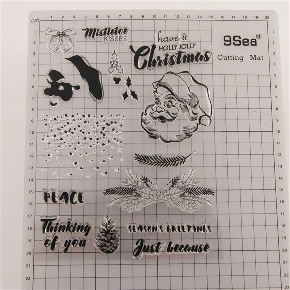 Santa Claus Transparent Silicone Clear Stamps For Scrapbooking Kids DIY Handmade Photo Album Decor Rubber Christmas Stamp