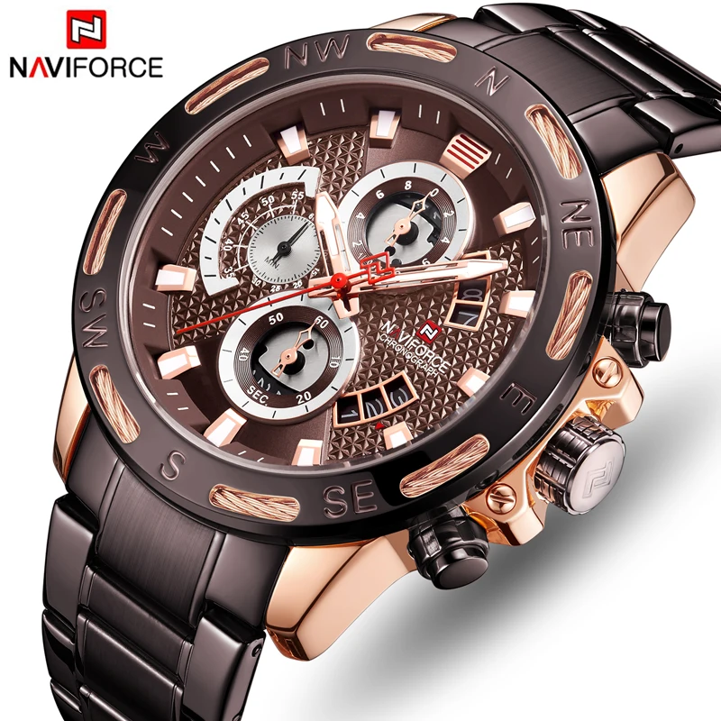Часы наручные NAVIFORCE Мужские кварцевые креативные модные многофункциональные