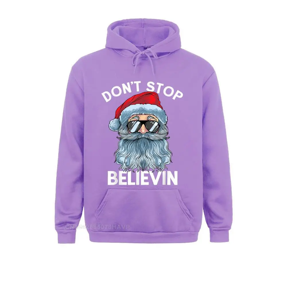 Dont Stop Believin Funny Santa Christmas Saying Xmas T-Shirt__737 Long Sleeve Hoodies  Women Sweatshirts Printed Hoods Fitted Dont Stop Believin Funny Santa Christmas Saying Xmas T-Shirt__737purple