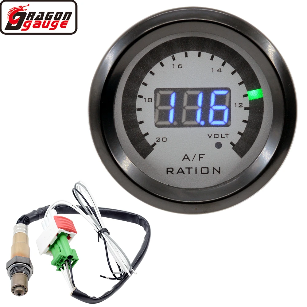 52mm Auto Air Fuel Ratio Gauge 20 LED Digital Display Narrow Band