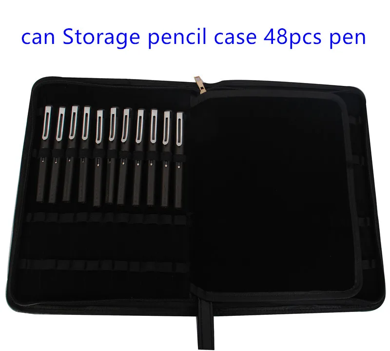 Pen Storage Bag For 48 Pens Zipper Warterproof Case Holder Pouch Pencil