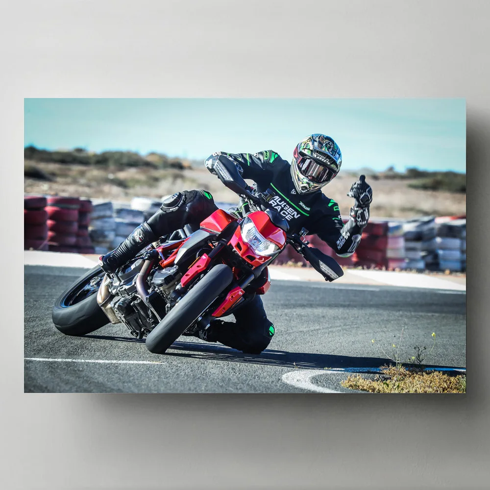 Современные настенные художественные картины на холсте Ducatis Hypermotard, 950, гоночный мотоцикл, гоночный трек, картина, декор для гостиной, плакаты и принты