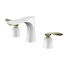 European-style antique all-copper split three-piece white basin faucet European-style antique all-copper split three-piece white basin faucet