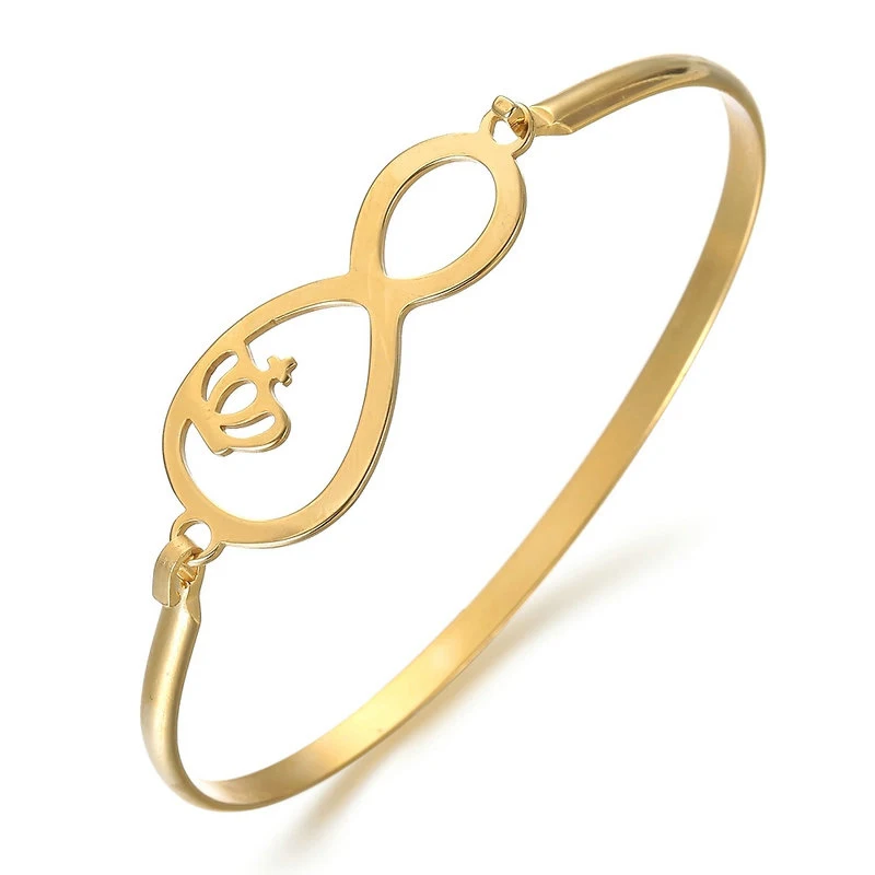 bracelet 2 Женские браслеты из нержавеющей стали, очаровательные браслеты с золотым покрытием, любовные Браслеты, роскошные Простые Ювелирные изделия, свадебный подарок - Окраска металла: bracelet 2
