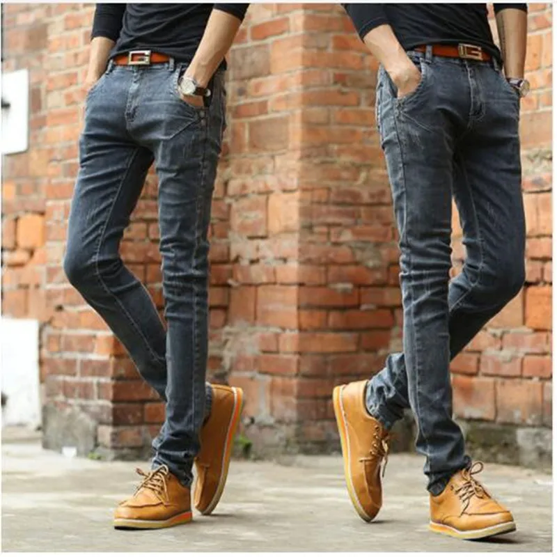 2018 NEW Vintage Men Slim Fit Jeans High Quality Trousers Designer Business