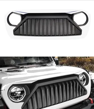 

Front Bumper Grill Grille With Mesh Inserts For Jeep Wrangler JL 2018-2019 White