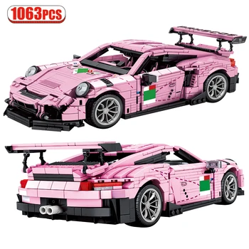 

1063PCS Mechanical Racing Sport Car MOC Building Blocks Model City Technic DIY Creator Supercar Vehicle Bricks Toys For Children