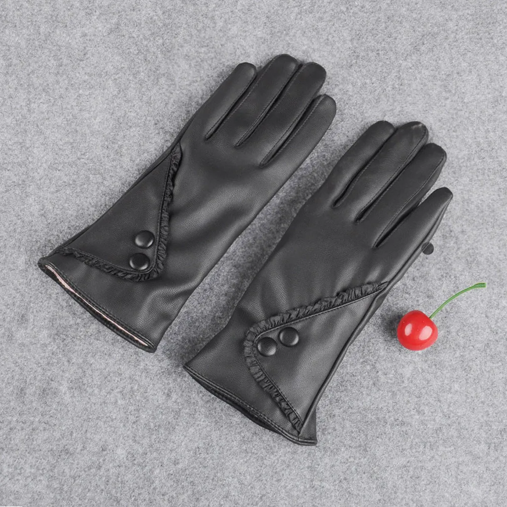 Зимние перчатки женские перчатки модные элегантные варежки Полный Перчатки сплошной черный зимние женские теплые варежки ручной работы