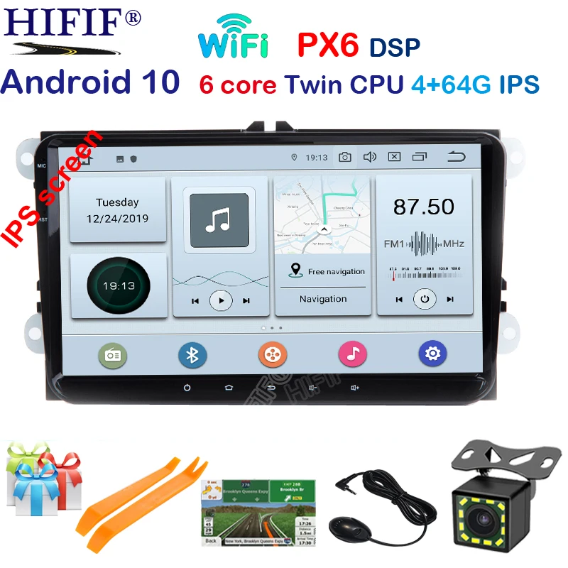 Автомагнитола на Android 10 DVD-плеер с Gps Навигатором для Volkswagen VW GOLF PASSAT B6 JETTA POLO CC TIGUAN