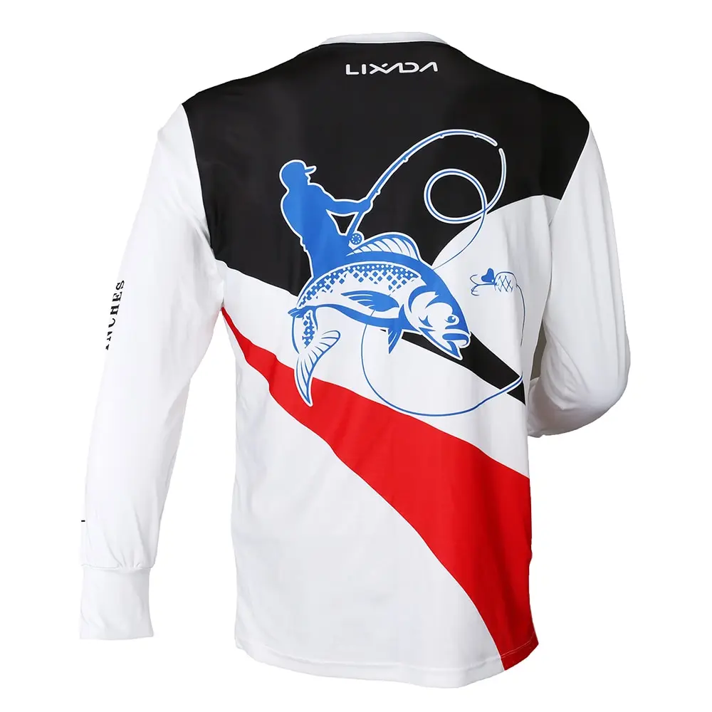 Lixada Outdoor Breathable Sunscreen Fishing Shirt Fishing Clothing Men Quick Drying UPF 50+ Long Sleeve Hooded Fishing Shirt