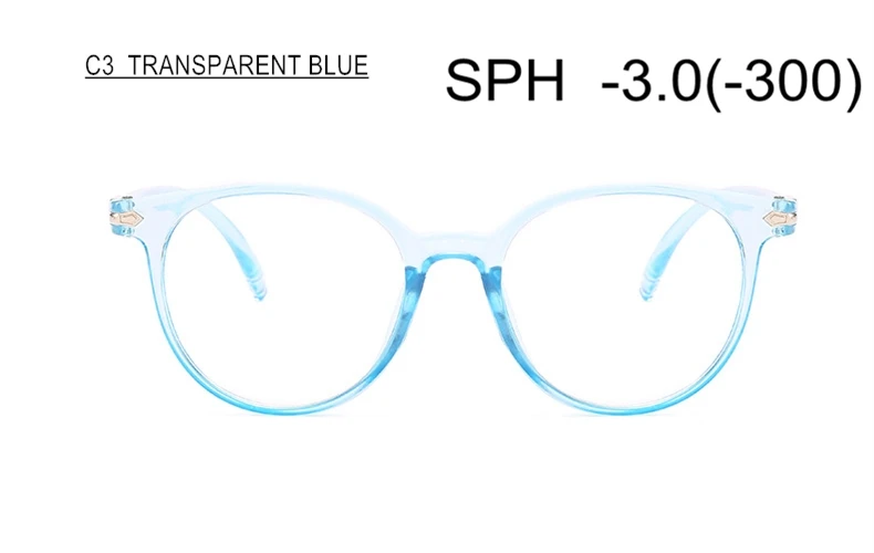 SWOKENCE Prescription Glasses For Nearsighted Men Women Myopia Glasses Dioptre-0.5 to-6.0 Spectacles For Shortsighted F108 - Цвет оправы: C3 (-3.0)