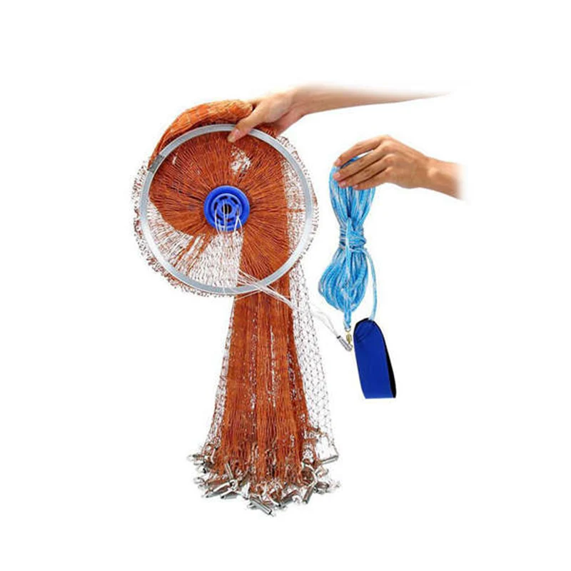 

TOP!-Tire Line Hand Throw Net Hand Net Fishing Net Fishing Net Drop-3.6M