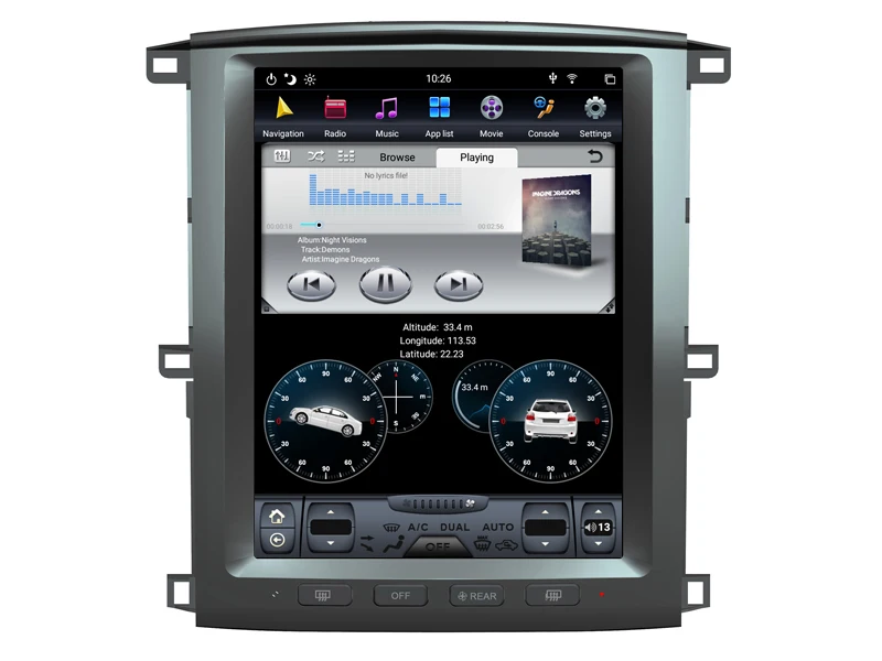 12.1" Vertical Screen Car Radio Player for Toyota Land cruiser LC100 GPS 2003-2007 tesla head unit Android 8.1 Car Multimedia