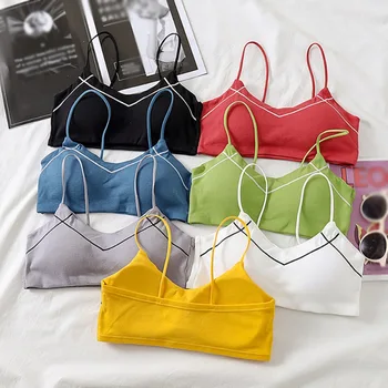 

Sexy Seamless Bra With Chest Pad Strap Breathable Women's Sports Bra Tops Underwear Tube Top Lingerie