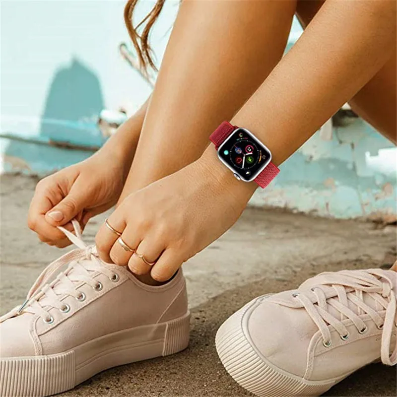 Нейлоновый браслет-петля 40 44 мм для Apple watch band 4 5, спортивный сменный ремешок, аксессуары, дышащая повязка для Iwatch 3 2 1 38 42m