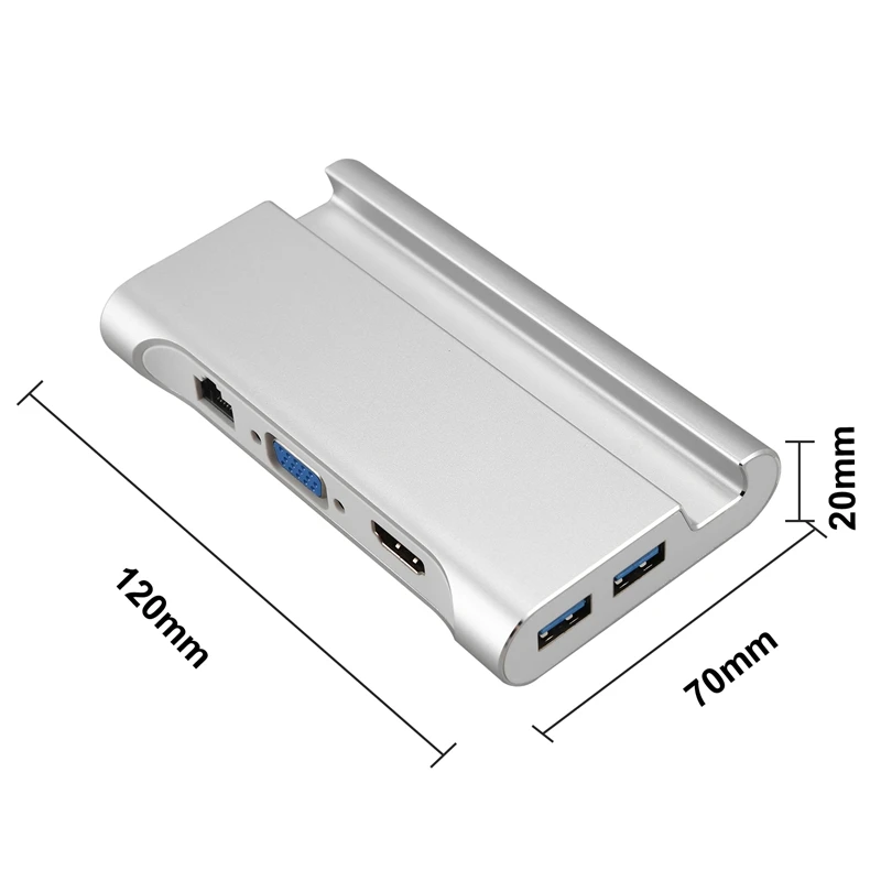 Type-C Thunderbolt 3 к Lan HDMI USB3.0 VGA хаб-конвертер адаптер RJ45 type-C Зарядка для MacBook samsung S8 huawei P20 mate 10