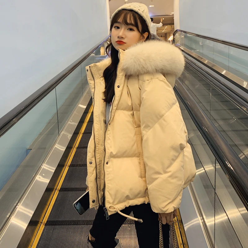 

2019 Winter New Net Red Student Short Down Jacket Women's College Wind Thick Loose Cotton Jacket