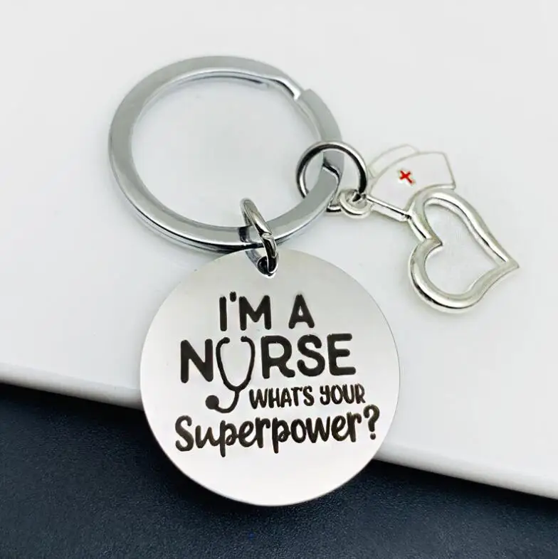 10 шт./лот,, подвеска для сумки I am a nurse, модный металлический брелок для ключей, подарочная сумочка, автомобильные аксессуары