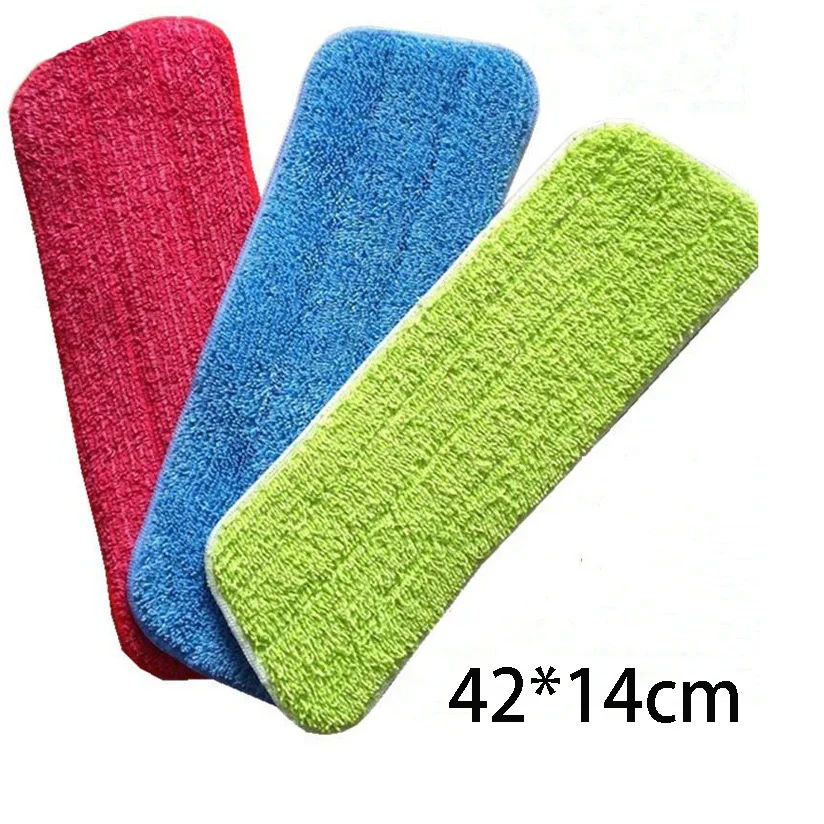 

3 In 1 Spray Mop Cloth Reusable Microfiber Pads Household Dust Cleaning Floor Cleaner Tools Colorful Spin Mop Heads 42x14cm