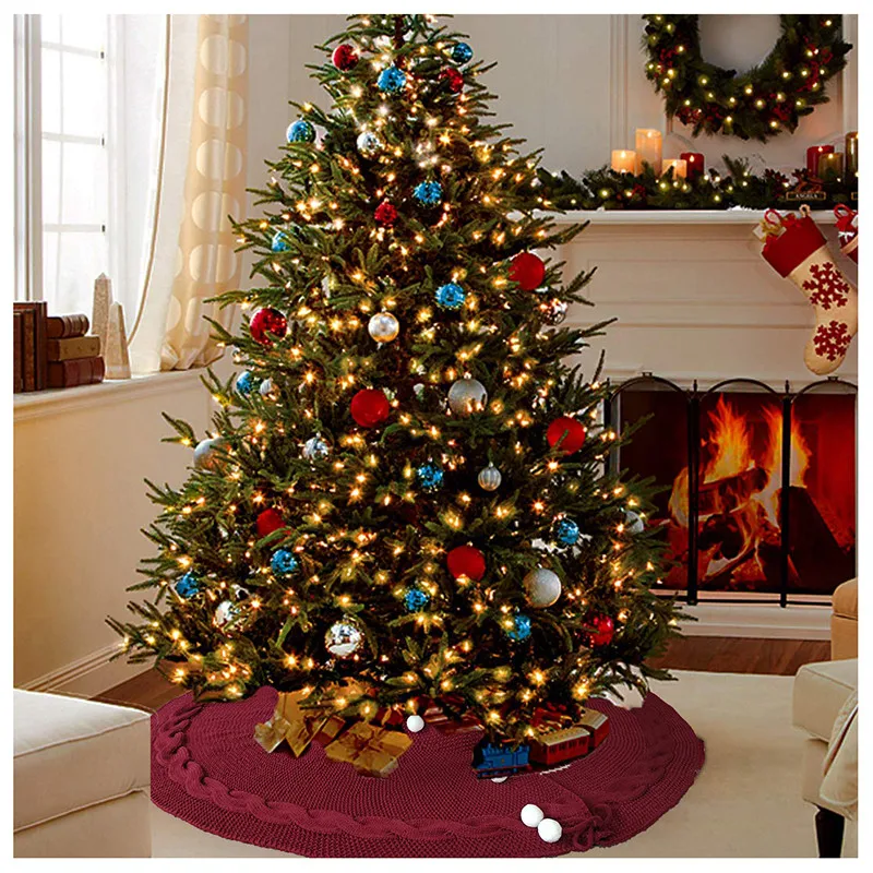 Luxury Christmas Tree Skirt Faux Fur Home Xmas Floor Decor Luxury Christmas Tree Skirt Faux Fur
