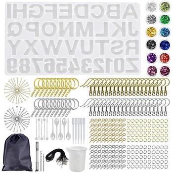 

DIY Letter Silicone Molds Large Alphabet Jewelry Resin Casting Molds and Tools Set Backward Number Moulds Kit TB Sale