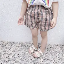 Uke 'Y' Baby2019 летние новые продукты, клетчатые шорты для мужчин и женщин, Детские простые универсальные брюки в Корейском стиле для детей