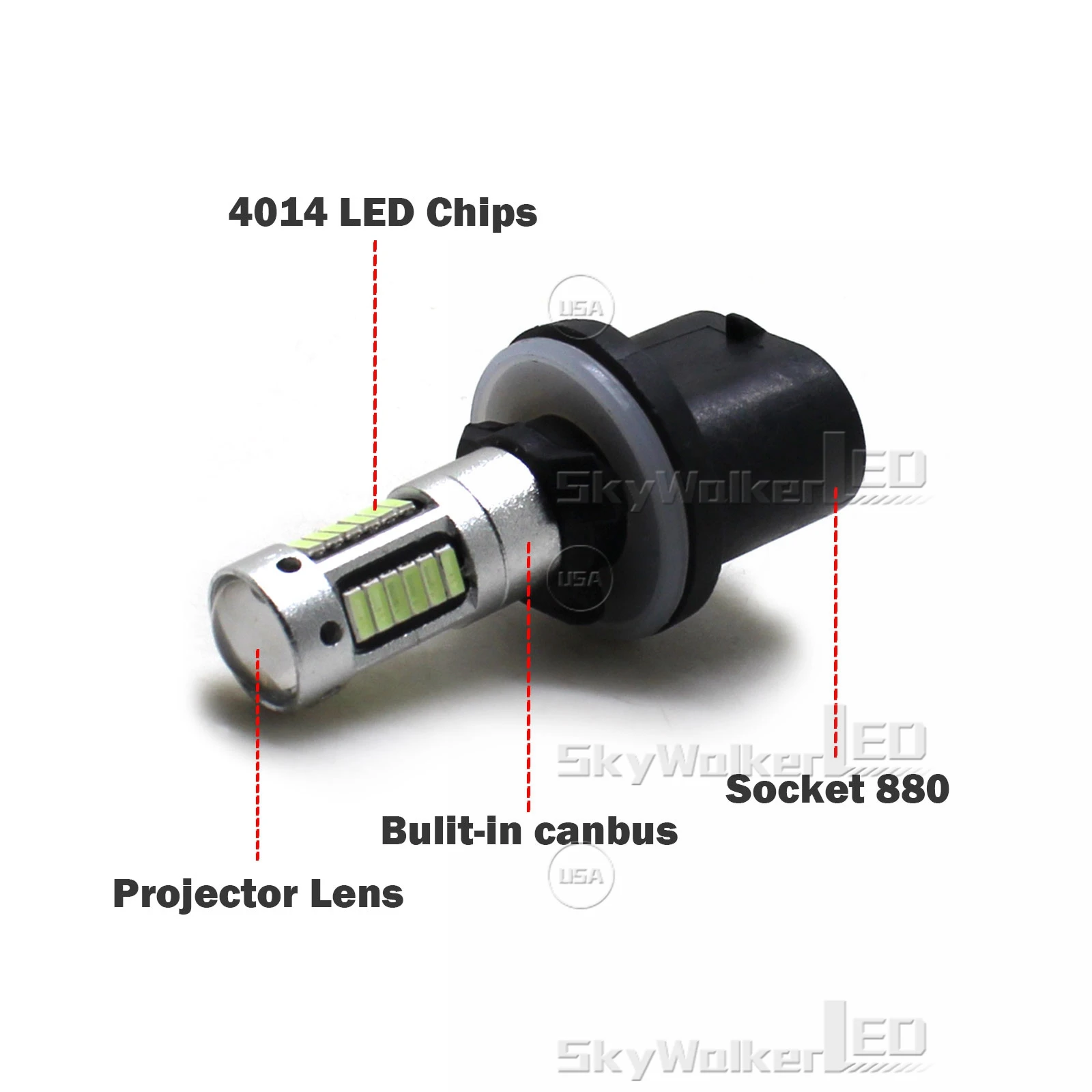 YaaGoo ICE Blue 880 881 30SMD Fog Light LED Drving Bulb For Ford Universal