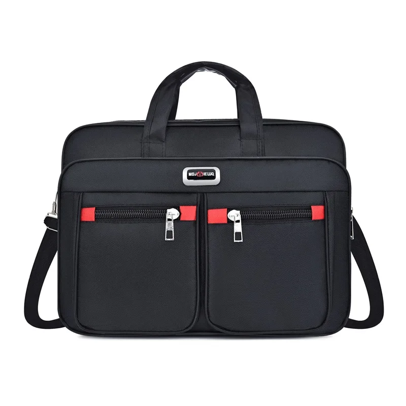 Мужская сумка, деловая сумка для компьютера, Портативная сумка на плечо на молнии 15,6 дюймов, сумка на плечо для ноутбука, черная Водонепроницаемая офисная Портативная сумка