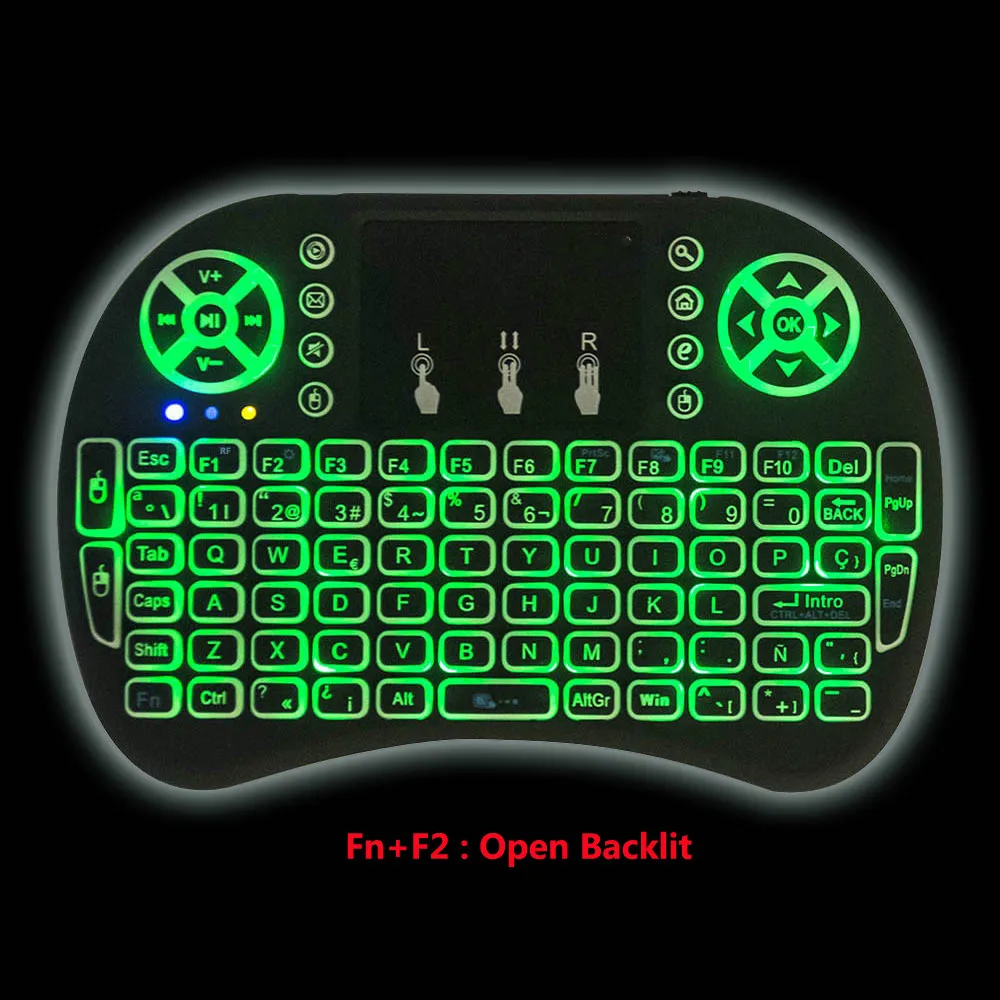 fio, com touchpad, 2.4g, para android, inglês, russo, espanhol, francês, i8