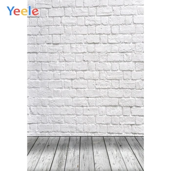 

Vinyl White Brick Background Grunge Wood Plank Backdrop Wall Decor Photography Custom Photographic Background For Photo Studio