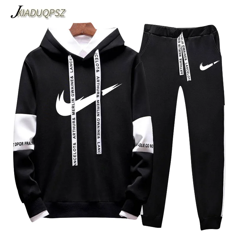 

Brand Clothing Men's Casual Sweatshirts Pullover Cotton Men tracksuit Hoodies Two Piece+Pants Sport Shirts Autumn Winter Set 4XL