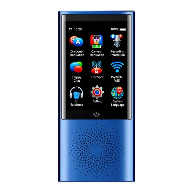Boeleo W1 2,8 дюймов портативный AI голосовой фото переводчик 4G WiFi 77 языков Запись в реальном времени перевод для деловых поездок - Цвет: Синий